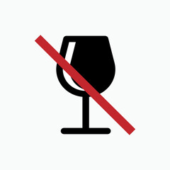 Non Alcohol Icon. No Beer Symbol  -  Vector for Design, Presentation, Website or Apps Elements.    
