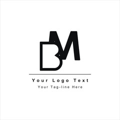 letter bm or mb logo design template symbol