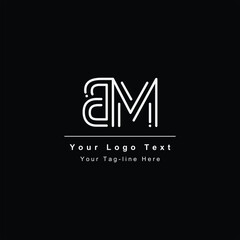 initial logo bm or mb design elegant icon