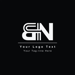 initial logo bn or nb design template name icon