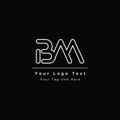 BM MB initial based Alphabet icon logo