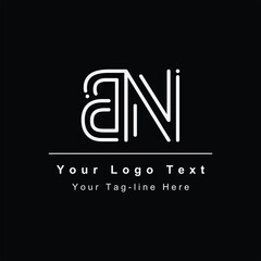 elegant initial logo bn or nb design icon