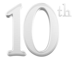10 th anniversary - white number anniversary