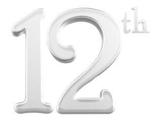 12 th anniversary - white number anniversary