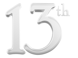 13 th anniversary - white number anniversary