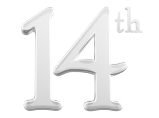 14 th anniversary - white number anniversary