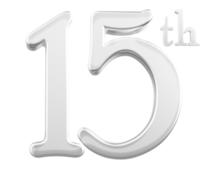 15 th anniversary - white number anniversary