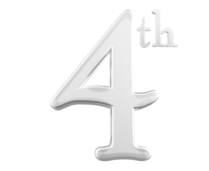 4 th anniversary - white number anniversary