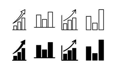 Growing graph Icon vector for web and mobile app. Chart sign and symbol. diagram icon