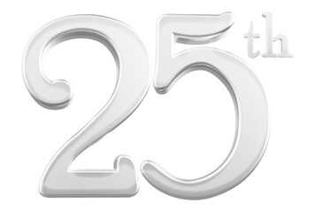 25 th anniversary - white number anniversary