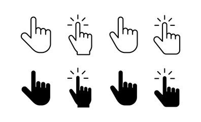 Hand cursor icon vector for web and mobile app. cursor sign and symbol. hand cursor icon clik