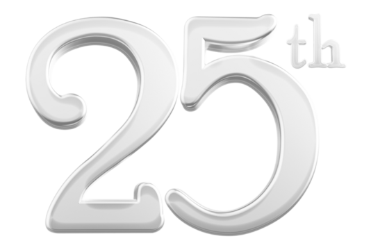 25 th anniversary - white number anniversary - Powered by Adobe