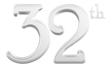 32 nd anniversary - white number anniversary