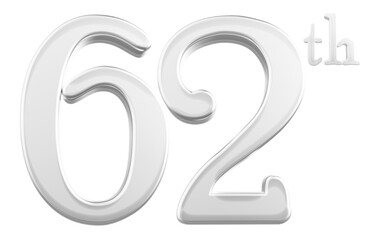 62 nd anniversary - white number anniversary