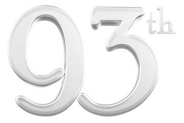 93 rd anniversary - white number anniversary
