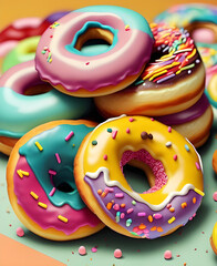 colorful donuts, generative Ai