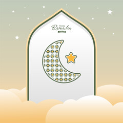 islamic Ramadan greeting template design