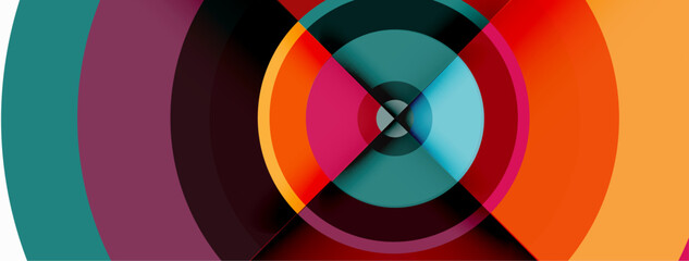 Obraz premium Circles with shadows trendy minimal geometric composition abstract background