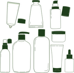 Skincare Cosmetic packaging icon set vector image-01