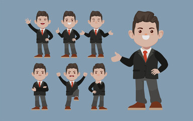 Office worker with different poses