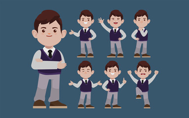 Office worker with different poses