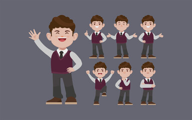 Office worker with different poses