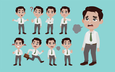 Office worker with different poses