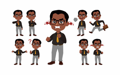 Office worker with different poses