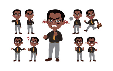 Office worker with different poses