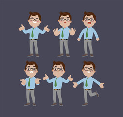 Office worker with different poses