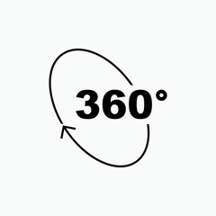 360° Vision or Virtual Reality Illustration As A Simple Vector Sign & Trendy Symbol for Design and Websites, Presentation or Apps Element.  