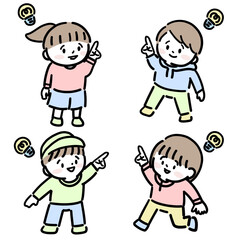 アイデアをひらめいた子ども達