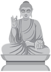 Korean Monk Stone Sculpture Vector