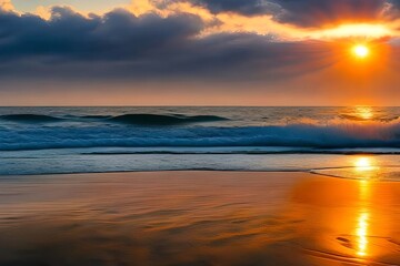 Fototapeta na wymiar Seashore at sunrise