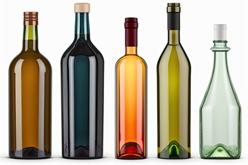 Set of Bottles isolated on white background