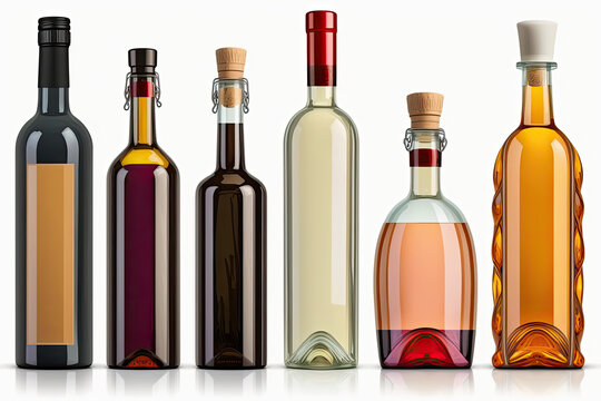 Set of Bottles isolated on white background