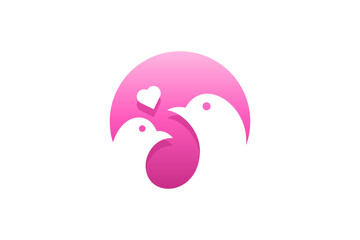 Fototapeta premium Couple Dove Logo