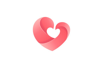 Red Heart Isolated on White Logo