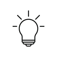 Editable Icon of Light Bulb, Vector illustration isolated on white background. using for Presentation, website or mobile app