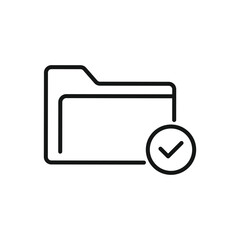 Editable Icon of Approved Folder, Vector illustration isolated on white background. using for Presentation, website or mobile app