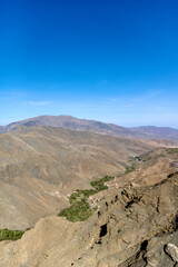 Green foothills of the Atlas Mountains in Morocco