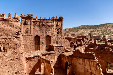 Exterior of the Telouet Kasbah ruins in Morocco