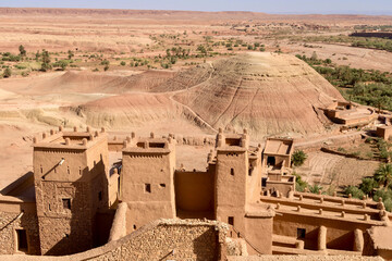 Desert view of Ait Benhaddou in Morocco