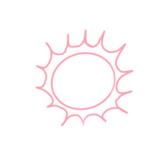 pink sun and moon cloud and rain start on the sky