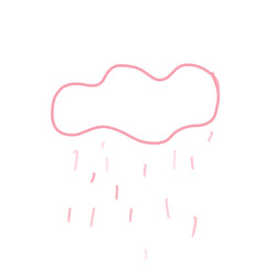 pink sun and moon cloud and rain start on the sky