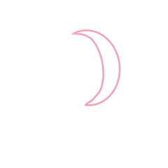 pink sun and moon cloud and rain start on the sky