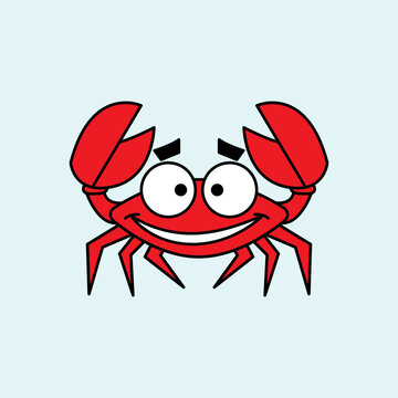 Cartoon Crab icon illustration template for many purpose	
