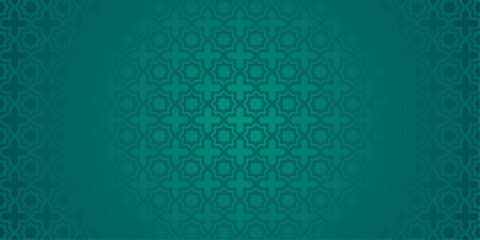 arabic motif green background - obrazy, fototapety, plakaty