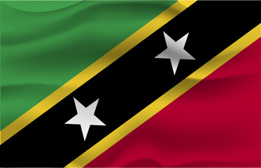 Flag saint kitts wave 3d ralistic flag