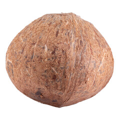 whole coconut isolated on a transparent background